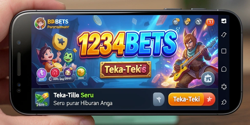 Antarmuka menarik dari permainan Teka-Teki 1234BETS.