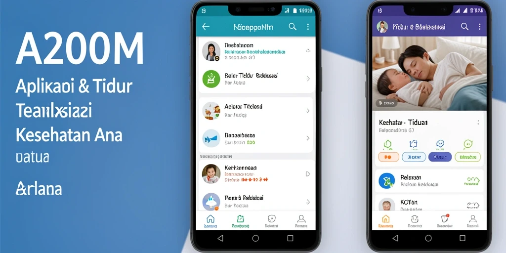 Antarmuka aplikasi A200M dengan fitur Tidur & Relaksasi yang menenangkan.