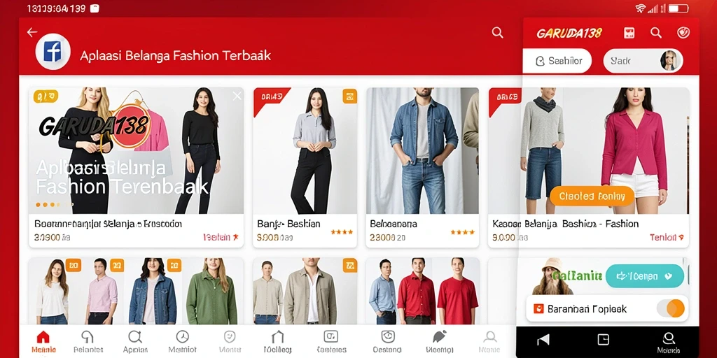 Antarmuka aplikasi GARUDA138 menampilkan koleksi fashion yang stylish dan mudah dijelajahi.