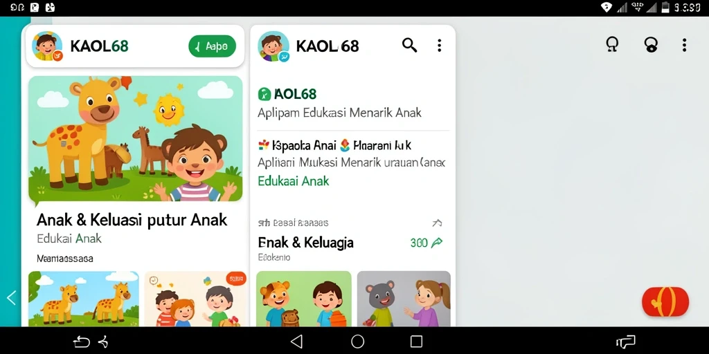 Antarmuka KAOL68 yang ceria dan menarik untuk anak.