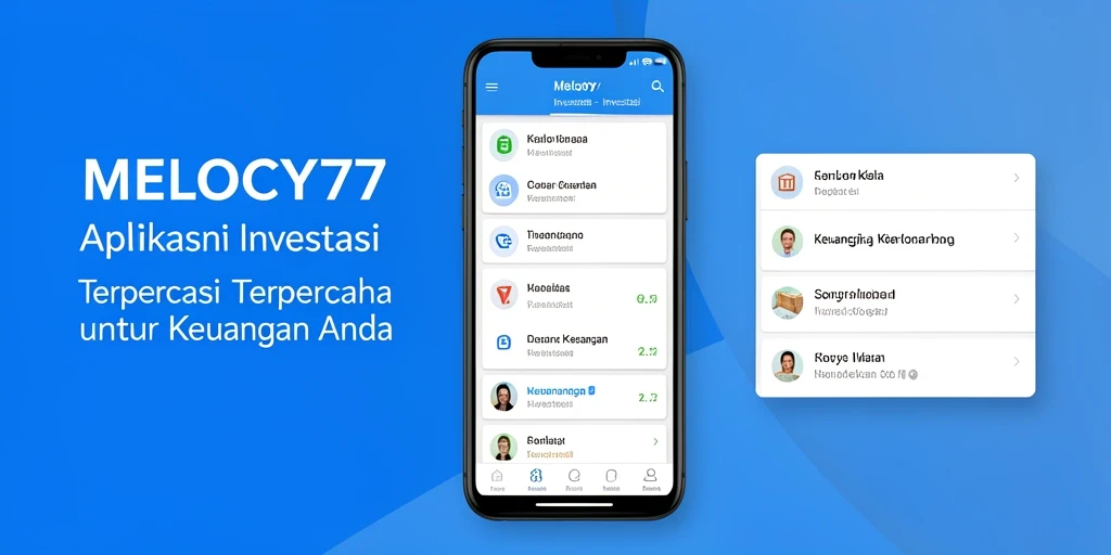 Tampilan antarmuka aplikasi MELODY77 yang memudahkan investasi.