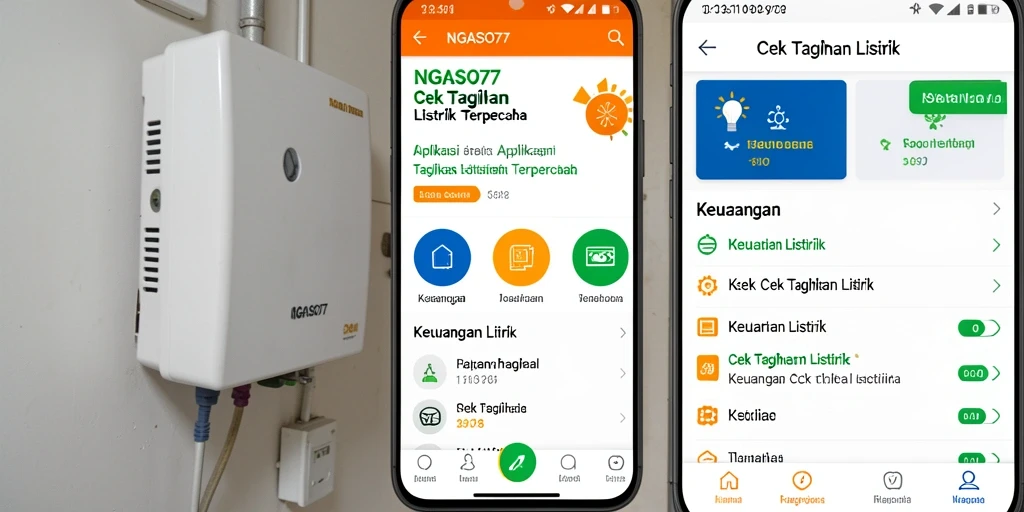 Tampilan antarmuka NGASO77 untuk cek tagihan listrik yang mudah digunakan.